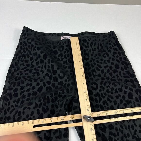 Nanette Lepore Textured Skinny Ankle Pants Black Leopard Print Pull On SMALL - Picture 5 of 12